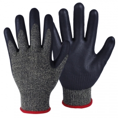 13G jointly Multi color Aramid HPPE Steel Glass cut resistant work glove with foam nitrile coated