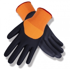 Cold resistant Liquid proof Double layers Winter Thermal Insulated Micro Foam Nitrile coated Grip work Arctic Freezer Glove