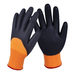 Cold resistant Liquid proof Double layers Winter Thermal Insulated Micro Foam Nitrile coated Grip work Arctic Freezer Glove