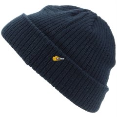 Classic Double layers cuffed Acrylic Rib knitted thermal Fisherman beanie hat watch cap