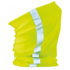 Multi Functional Reflective stripe Snood Hi Vis fluorescent yellow thermal polyester neckwarmer scarf tube Bandana