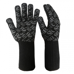 Regular cuff 932°F Extreme Heat and Cut Resistant Barbecue Grill Pit mitt Gloves Oven Mitts, Pot Holders for Cooking, Smoking,Baking, Camping, Fireplace