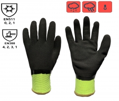 High visibility winter waterproof thermal Work Glove with nitrile Coated