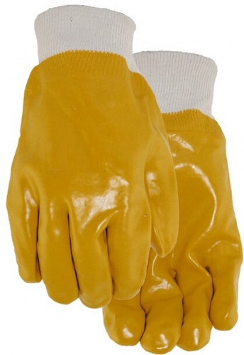 Yellow Oil proof PVC full coated interlock glove for chemical protection or Auto industry