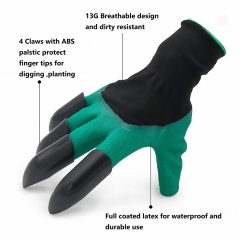 Garden genie glove with ABS plastic claws for gardening ,digging raking safety