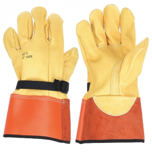 Deliwear High Voltage Goatskin Leather lineman Electrical Glove for Utility Work Linemen Electricians