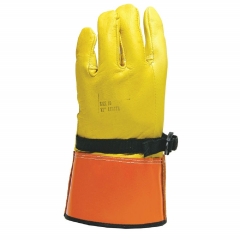 Deliwear High Voltage Goatskin Leather lineman Electrical Glove for Utility Work Linemen Electricians