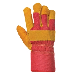 Deliwear Reinforced Cow Split Leather Work Rigger gardening Gloves for Landsaping Construction