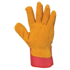 Deliwear Reinforced Cow Split Leather Work Rigger gardening Gloves for Landsaping Construction