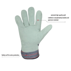 Deliwear Children Garden Leather Rigger Work Gloves for Landsaping Gardening Lawning Construction