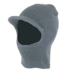 Black Open Face Double layer Acyrylic knitted Balaclava with Brim