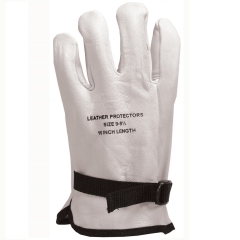Deliwear Short cuff Lineman Goatskin Leather Protector Glove for rubber Insulated ELECTRICAL