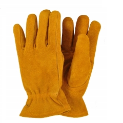 Deliwear Kids Genuine Cowhide Split Leather garden Work Gloves, Kids Garden Gloves