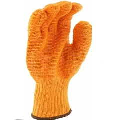 High grip Orange Honeycomb Criss Cross Grip Coated work Glove for glass wareshouse fishing