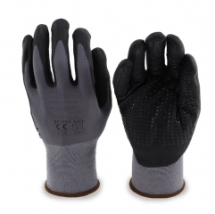 Ultra Thin Smart Touch screen Nitrile coated work glove with grip dot palm