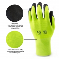 Ultra Thin Micro Foam Nitrile Coated Nylon touch screen work glove for Smart phone