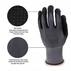 Ultra Thin Smart Touch screen Nitrile coated work glove with grip dot palm