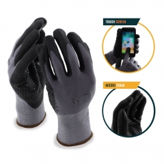 Ultra Thin Smart Touch screen Nitrile coated work glove with grip dot palm