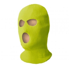 Thinsulate lined Hi Vis yellow Three Holes Balaclava for Ski Cycling Chilled room Freezer