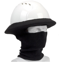 Cold protection thermal Acrylic Knitted open face Hard hat Winter tube liner