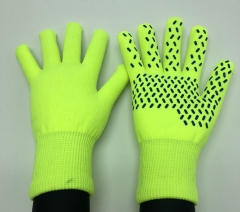 Breathable Hi Vis yellow Grip Cut resistant Outdoor Waterproof glove for Hunting Fishing Camping