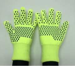 Breathable Hi Vis yellow Grip Cut resistant Outdoor Waterproof glove for Hunting Fishing Camping