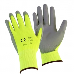 PU palm coated Touch screen compatible fingertips Safety work gloves