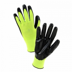 Nitrile Coated Grip Safety work Warehouse Package Automotive gloves with Smart Tip Touch screen compatible fingertips