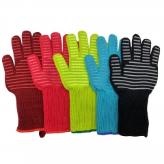 EN407 Level 4 Flame Retardant Aramid Heat resistant Cool hand Grill BBQ Gloves for Kitchen Fireplace Oven Barbecue Grilling