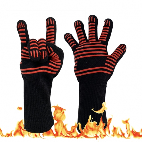 932F Degrees High Heat resistant Cool hand Cheap charcoal bbq grills Gloves for Kitchen Oven Fireplace Barbecue Grilling