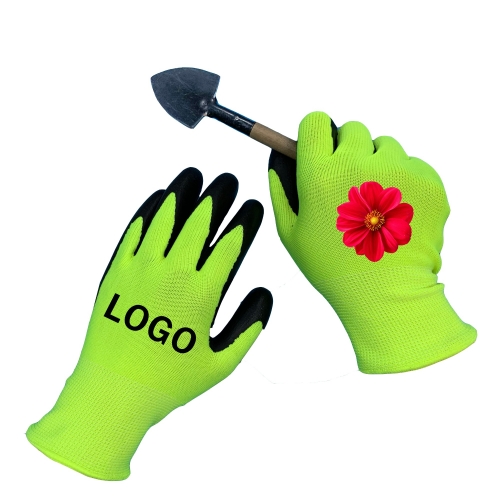 Custom Logo Waterproof Nitrile coated Grip Touch Screen Safety Work Garden Gloves for Gardener Automotive Construction