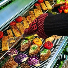 500 Degrees Heat Resistant Food Grade safety Silicone BBQ Oven Gloves Mitten for Kitchen accessories Hot Pot handler Baking