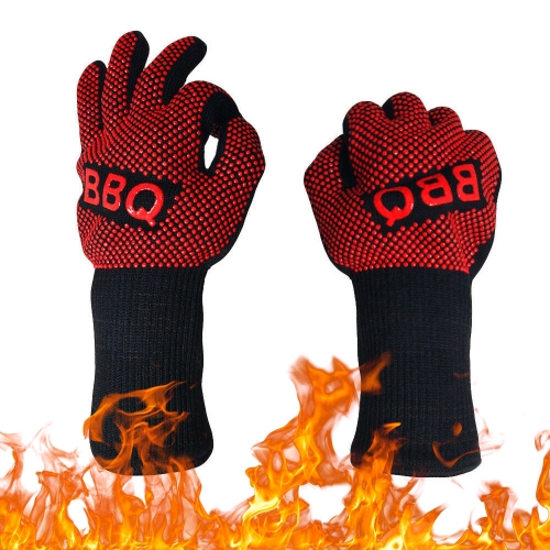 500 Degrees Heat Resistant Food Grade safety Silicone BBQ Oven Gloves Mitten for Kitchen accessories Hot Pot handler Baking