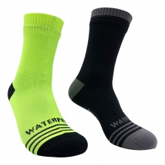 SGS Certified Unisex 100% Waterproof Breathable Socks Crew Size Fishing Hiking Cycling Skiing Hunting Coolmax Merino Lined