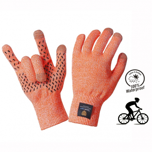 Custom Logo Cut Resistant Non Slip Waterproof Knitted Riding Cycling Gloves for Racing Bike Motorcycle Touch Screen