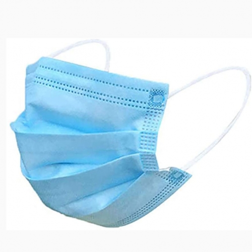 In stock 3 Ply Disposable face Mask respirator non woven Pleated Three layers Blue mask kids adults White Face mask Earloop