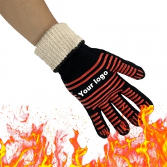 Free sample Customized Aramid Grill Barbecue Glove 1472F Extreme Heat Resistant Glove Oven BBQ Gloves for Kitchen Cooking