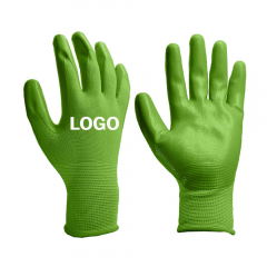 Custom logo Kids Woman Red Green Rubber Nitrile Palm coated work Gloves Garden tools set for Gardener Yard farmer agriculture