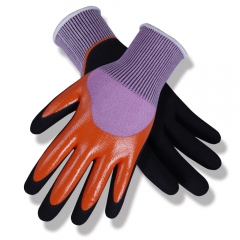 ANSI cut level A3 15G Waterproof Double Dip full Sandy nitrile coated HPPE cut resistant work glove