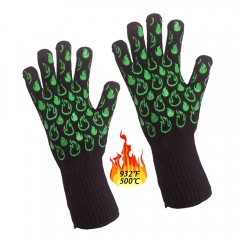 Deliwear Anti Fire Heat Resistant Oven Gloves Mitt BBQ Grill Cooking Non Slip with Silicone Grip Dots Hot Pot Holder Kitchen