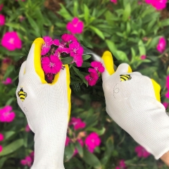 Deliwear Wholesale Ladies Children Floral Nitrile Coated Garden Work Gloves for Planting Weeding Seeding