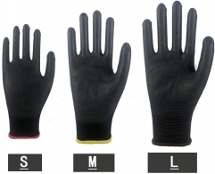 Custom Logo EN388 White Black Nylon Polyurethane Palm Fit Coated safety hand Work glove PU Dipped Anti Static ESD Glove CE Cheap