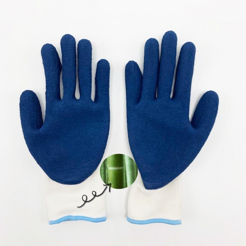 Deliwear Ultra Grip, Nitrile Protective Coating Against Cuts Barehand Sensitivity bamboo Working Glove for Gardening, Clamming