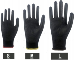 Custom logo EN388 White Nylon PU Dipped Polyurethane Palm Fit Coated safety hand Work glove for assembly electronics CE Cheap