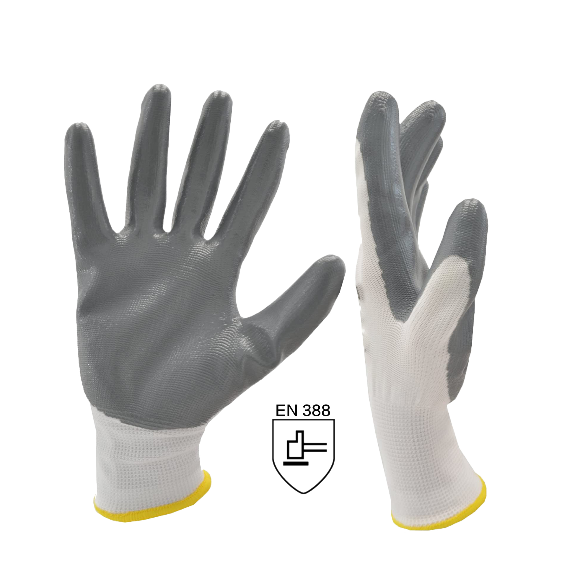 Customized logo black coated nitrile gloves work gloves nitirle oil resistant dipped nitrile gloves orange for auto repairing