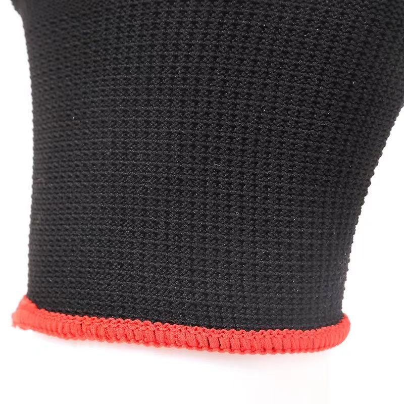 Customized logo black coated nitrile gloves work gloves nitirle oil resistant dipped nitrile gloves orange for auto repairing