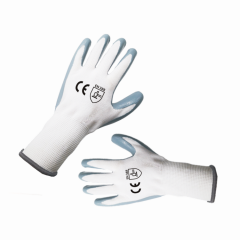 13G knit nitrile glove supplier wholesale nitrile coated work gloves breathable glove nitrile grey for slight wet oily condition