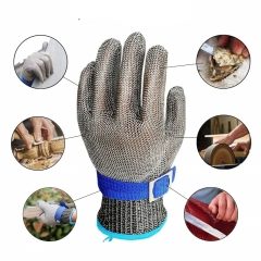 Premium Food Safety 316L Stainless Cut Resistant Fish Filleting Butcher Steel Gloves for Meat Process Stab Proof