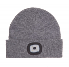 Winter warm thermal knitted Beanie Hat with USB Rechargeable Led Head light Torch