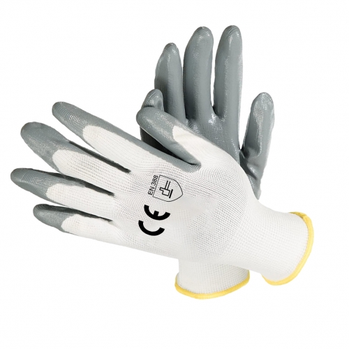 Custom Logo Red Black Coated Oil Wet Grip work gloves Man Rubber Nitrile Palm Dipped safety glove Women Mechanic Construction